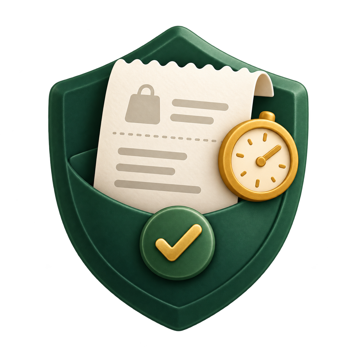 ProofSaved shield protecting a receipt